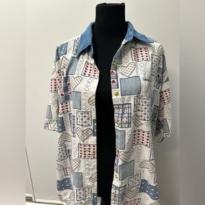 Cotton Express Valentines Button-up